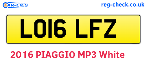 LO16LFZ are the vehicle registration plates.