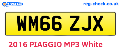 WM66ZJX are the vehicle registration plates.