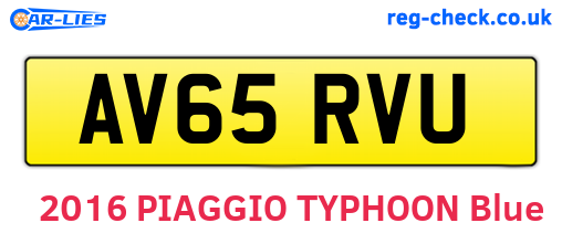 AV65RVU are the vehicle registration plates.