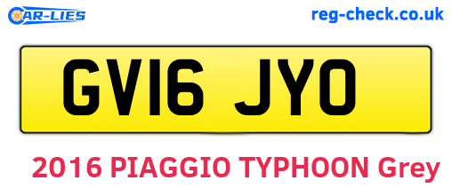 GV16JYO are the vehicle registration plates.