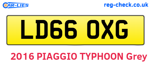 LD66OXG are the vehicle registration plates.
