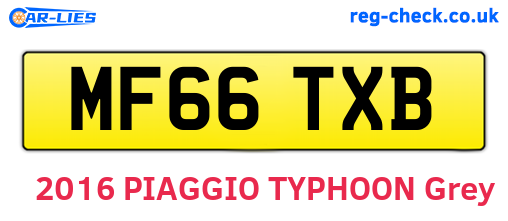 MF66TXB are the vehicle registration plates.