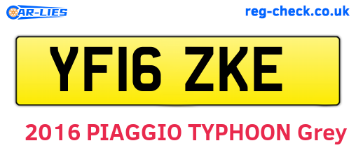 YF16ZKE are the vehicle registration plates.