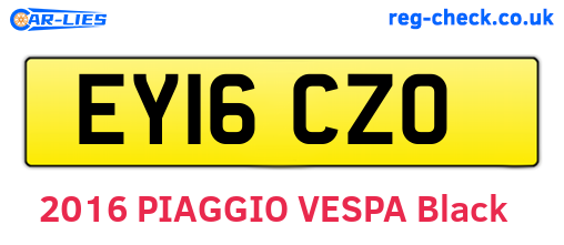 EY16CZO are the vehicle registration plates.