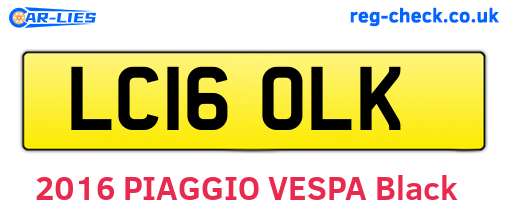 LC16OLK are the vehicle registration plates.