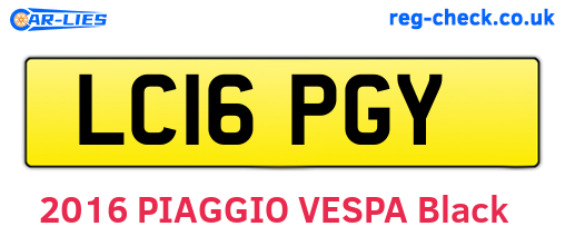 LC16PGY are the vehicle registration plates.