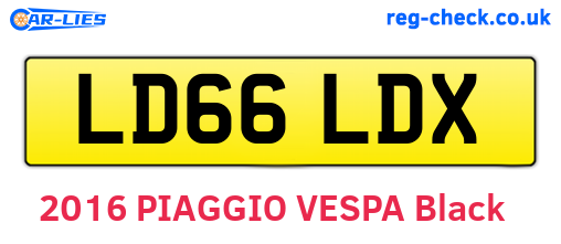 LD66LDX are the vehicle registration plates.