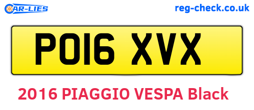 PO16XVX are the vehicle registration plates.