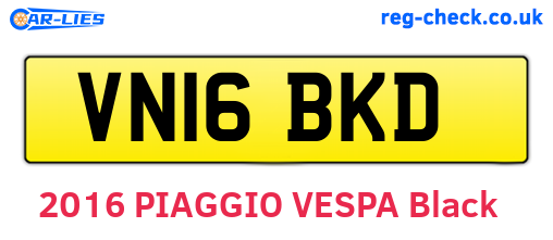 VN16BKD are the vehicle registration plates.