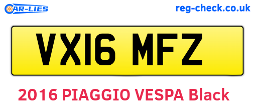 VX16MFZ are the vehicle registration plates.