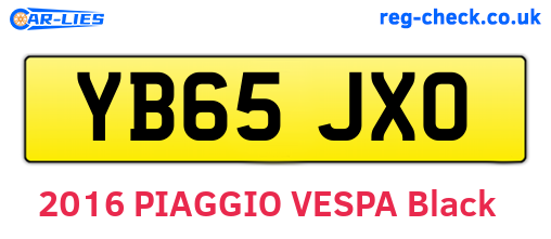 YB65JXO are the vehicle registration plates.