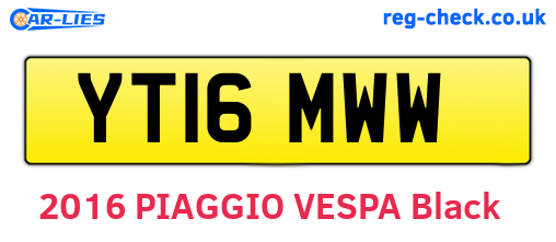 YT16MWW are the vehicle registration plates.