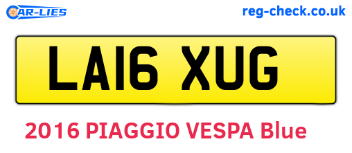 LA16XUG are the vehicle registration plates.