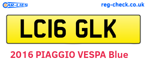 LC16GLK are the vehicle registration plates.