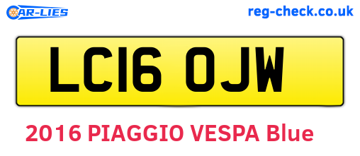 LC16OJW are the vehicle registration plates.