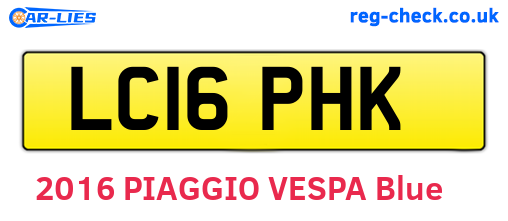 LC16PHK are the vehicle registration plates.