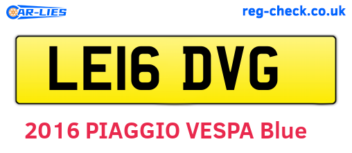 LE16DVG are the vehicle registration plates.