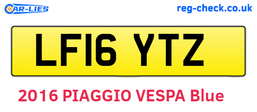 LF16YTZ are the vehicle registration plates.