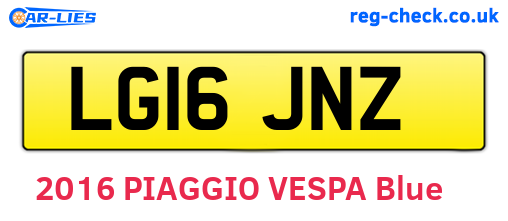 LG16JNZ are the vehicle registration plates.