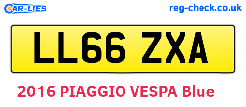 LL66ZXA are the vehicle registration plates.