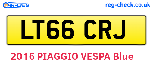 LT66CRJ are the vehicle registration plates.