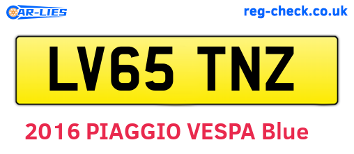 LV65TNZ are the vehicle registration plates.