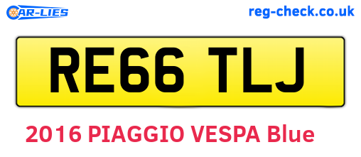 RE66TLJ are the vehicle registration plates.