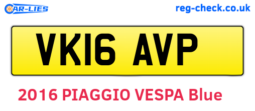 VK16AVP are the vehicle registration plates.