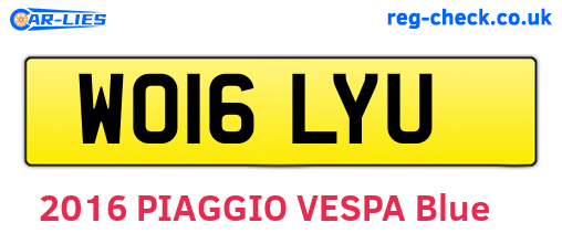 WO16LYU are the vehicle registration plates.