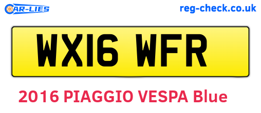 WX16WFR are the vehicle registration plates.