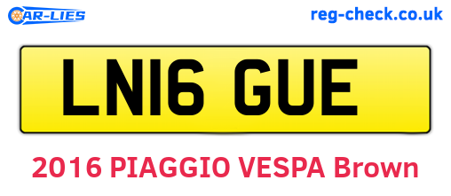 LN16GUE are the vehicle registration plates.
