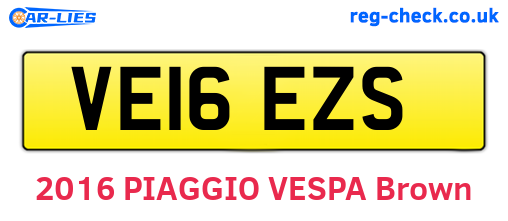VE16EZS are the vehicle registration plates.