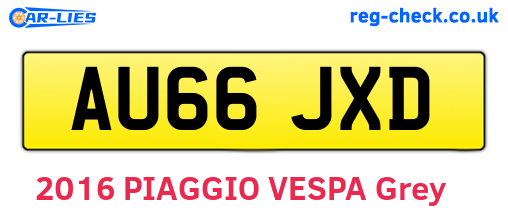 AU66JXD are the vehicle registration plates.