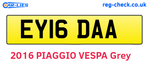 EY16DAA are the vehicle registration plates.