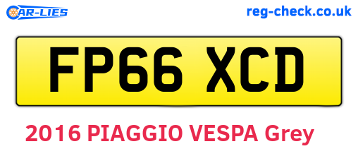 FP66XCD are the vehicle registration plates.