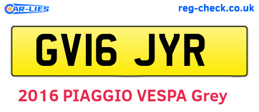 GV16JYR are the vehicle registration plates.