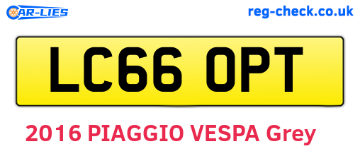 LC66OPT are the vehicle registration plates.