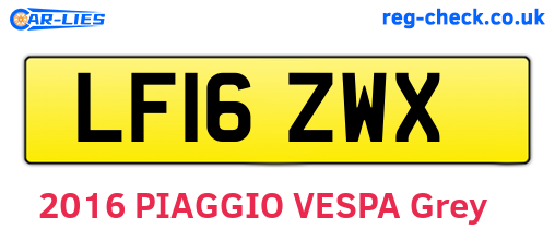 LF16ZWX are the vehicle registration plates.