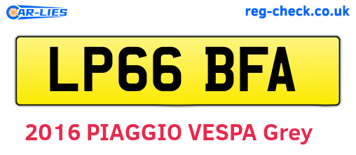 LP66BFA are the vehicle registration plates.