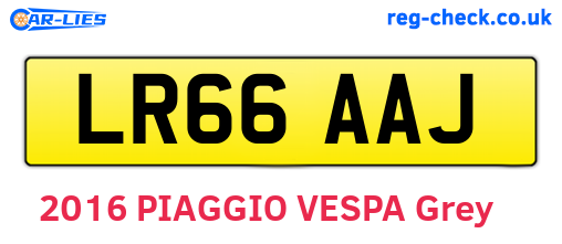 LR66AAJ are the vehicle registration plates.