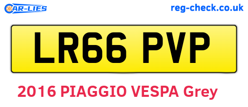 LR66PVP are the vehicle registration plates.