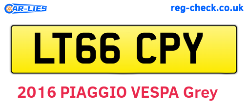 LT66CPY are the vehicle registration plates.