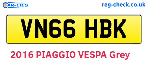 VN66HBK are the vehicle registration plates.