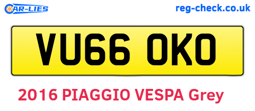 VU66OKO are the vehicle registration plates.