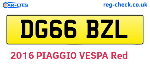DG66BZL are the vehicle registration plates.