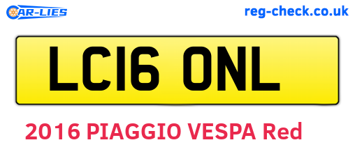 LC16ONL are the vehicle registration plates.