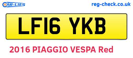 LF16YKB are the vehicle registration plates.