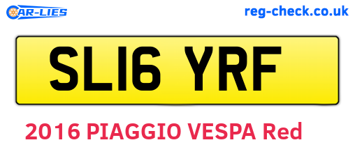 SL16YRF are the vehicle registration plates.