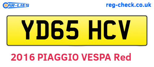 YD65HCV are the vehicle registration plates.