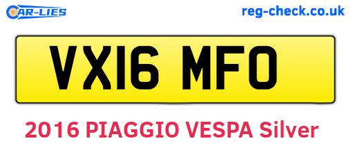 VX16MFO are the vehicle registration plates.